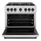 Autograph Edition 36 In. 5.2 Cu. Ft. Classic Gas Range With 6 Burner Cooktop And Convection Gas Oven In Satin Stainless Steel With White Matte Door And Matte Black Accents