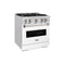 30 In. 4.2 Cu. Ft. Classic Gas Range With 4 Burner Cooktop And Convection Gas Oven In Stainless Steel With White Matte Door