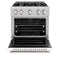 30 In. 4.2 Cu. Ft. Classic Gas Range With 4 Burner Cooktop And Convection Gas Oven In Stainless Steel With White Matte Door