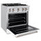 30 In. 4.2 Cu. Ft. Classic Gas Range With 4 Burner Cooktop And Convection Gas Oven In Stainless Steel With White Matte Door