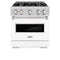 30 In. 4.2 Cu. Ft. Classic Gas Range With 4 Burner Cooktop And Convection Gas Oven In Stainless Steel With White Matte Door