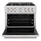 36 In. 5.2 Cu. Ft. Classic Gas Range With 6 Burner Cooktop And Convection Gas Oven In Stainless Steel With White Matte Door