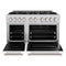 48 In. 6.7 Cu. Ft. Classic Double Oven Gas Range With 8 Burner Cooktop In Stainless Steel With White Matte Doors