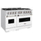 48 In. 6.7 Cu. Ft. Classic Double Oven Gas Range With 8 Burner Cooktop In Stainless Steel With White Matte Doors