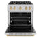 Autograph Edition 30 In. 4.2 Cu. Ft. Classic Gas Range With 4 Burner Cooktop And Convection Gas Oven In Stainless Steel And Polished Gold Accents