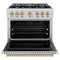 Autograph Edition 36 In. 5.2 Cu. Ft. Classic Gas Range With 6 Burner Cooktop And Convection Gas Oven In Stainless Steel And Champagne Bronze Accents