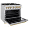 Autograph Edition 36 In. 5.2 Cu. Ft. Classic Gas Range With 6 Burner Cooktop And Convection Gas Oven In Stainless Steel And Champagne Bronze Accents