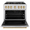 Autograph Edition 36 In. 5.2 Cu. Ft. Classic Gas Range With 6 Burner Cooktop And Convection Gas Oven In Stainless Steel And Polished Gold Accents