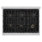 Autograph Edition 36 In. 5.2 Cu. Ft. Classic Gas Range With 6 Burner Cooktop And Convection Gas Oven In Stainless Steel And Polished Gold Accents