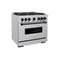Autograph Edition 36 In. 5.2 Cu. Ft. Classic Gas Range With 6 Burner Cooktop And Convection Gas Oven In Stainless Steel And Matte Black Accents