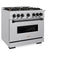 Autograph Edition 36 In. 5.2 Cu. Ft. Classic Gas Range With 6 Burner Cooktop And Convection Gas Oven In Stainless Steel And Matte Black Accents