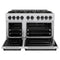 Autograph Edition 48 In. 6.7 Cu. Ft. Classic Double Oven Gas Range With 8 Burner Cooktop In Stainless Steel And Matte Black Accents