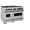 Autograph Edition 48 In. 6.7 Cu. Ft. Classic Double Oven Gas Range With 8 Burner Cooktop In Stainless Steel And Matte Black Accents