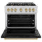 Autograph Edition 36 In. 5.2 Cu. Ft. Classic Gas Range With 6 Burner Cooktop And Convection Gas Oven In Stainless Steel With Black Matte Door And Champagne Bronze Accents