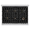 Autograph Edition 36 In. 5.2 Cu. Ft. Classic Gas Range With 6 Burner Cooktop And Convection Gas Oven In Stainless Steel With Black Matte Door And Champagne Bronze Accents
