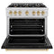 Autograph Edition 36 In. 5.2 Cu. Ft. Classic Gas Range With 6 Burner Cooktop And Convection Gas Oven In Stainless Steel With Black Matte Door And Polished Gold Accents
