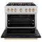 Autograph Edition 36 In. 5.2 Cu. Ft. Classic Gas Range With 6 Burner Cooktop And Convection Gas Oven In Stainless Steel With Black Matte Door And Polished Gold Accents