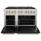 Autograph Edition 48 In. 6.7 Cu. Ft. Classic Double Oven Gas Range With 8 Burner Cooktop In Stainless Steel With Black Matte Doors And Champagne Bronze Accents
