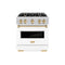 Autograph Edition 30 In. 4.2 Cu. Ft. Classic Gas Range With 4 Burner Cooktop And Convection Gas Oven In Stainless Steel With White Matte Door And Polished Gold Accents