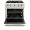 Autograph Edition 30 In. 4.2 Cu. Ft. Classic Gas Range With 4 Burner Cooktop And Convection Gas Oven In Stainless Steel With White Matte Door And Polished Gold Accents