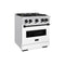 Autograph Edition 30 In. 4.2 Cu. Ft. Classic Gas Range With 4 Burner Cooktop And Convection Gas Oven In Stainless Steel With White Matte Door And Matte Black Accents