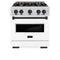 Autograph Edition 30 In. 4.2 Cu. Ft. Classic Gas Range With 4 Burner Cooktop And Convection Gas Oven In Stainless Steel With White Matte Door And Matte Black Accents
