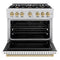 Autograph Edition 36 In. 5.2 Cu. Ft. Classic Gas Range With 6 Burner Cooktop And Convection Gas Oven In Stainless Steel With White Matte Door And Champagne Bronze Accents