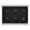 Autograph Edition 36 In. 5.2 Cu. Ft. Classic Gas Range With 6 Burner Cooktop And Convection Gas Oven In Stainless Steel With White Matte Door And Champagne Bronze Accents