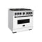 Autograph Edition 36 In. 5.2 Cu. Ft. Classic Gas Range With 6 Burner Cooktop And Convection Gas Oven In Stainless Steel With White Matte Door And Matte Black Accents