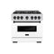 Autograph Edition 36 In. 5.2 Cu. Ft. Classic Gas Range With 6 Burner Cooktop And Convection Gas Oven In Stainless Steel With White Matte Door And Matte Black Accents