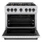 Autograph Edition 36 In. 5.2 Cu. Ft. Classic Gas Range With 6 Burner Cooktop And Convection Gas Oven In Stainless Steel With White Matte Door And Matte Black Accents