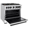 Autograph Edition 36 In. 5.2 Cu. Ft. Classic Gas Range With 6 Burner Cooktop And Convection Gas Oven In Stainless Steel With White Matte Door And Matte Black Accents