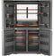 Energy Star® 22.9 Cu. Ft. Smart Counter-depth Quad-door Refrigerator In Platinum Glass With Dual-dispense Autofill Pitcher
