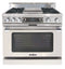 36″ Grand Chef Dual Fuel Range 2 Open Burners / Griddle / 2 Open Burners LP