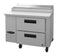 Refrigerator, Single Section Pizza Prep Table, Stainless Drawers
