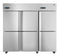 Refrigerator, Three Section Upright, Half Stainless Doors with Lock