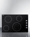 30" Wide 208-240V 4-Burner Radiant Cooktop