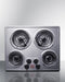 24" Wide 240V 4-Burner Coil Cooktop