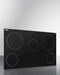36" Wide 208-240V 5-Burner Radiant Cooktop
