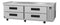 Refrigerator, Two Section Chef Base Prep Table, Stainless Drawers