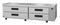 Refrigerator, Two Section Chef Base Prep Table, Stainless Drawers