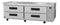 Refrigerator, Two Section Chef Base Prep Table, Stainless Drawers