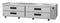 Refrigerator, Two Section Chef Base Prep Table, Stainless Drawers