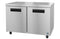 Freezer, Two Section Undercounter, Stainless Doors with Lock