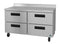 Freezer, Two Section Worktop, Stainless Drawers