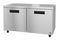 Freezer, Two Section Undercounter, Stainless Doors with Lock