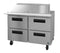 Refrigerator, Two Section Mega Top Prep Table, Stainless Drawers