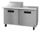Refrigerator, Two Section Mega Top Prep Table, Stainless Doors