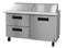 Refrigerator, Two Section Mega Top Prep Table, Drawer/Door Combo