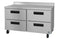 Refrigerator, Two Section Worktop, Stainless Drawers